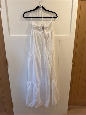 White Tie-Back Maxi Sundress